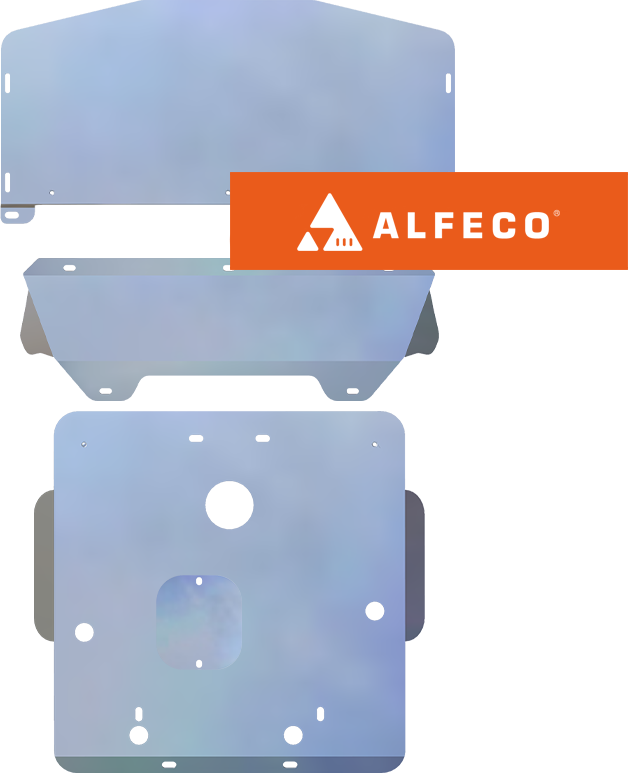 Защита алюминиевая Alfeco для картера (3 части) BMW 3-серия Е46 318 1998-2001. Артикул ALF.34.02 AL4