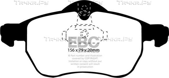 Тормозные колодки EBC Brakes передние для Opel Zafira A 1999-2005. Артикул DP21183