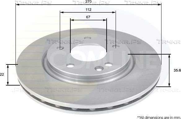 Тормозной диск Comline передний для Mercedes-Benz Vaneo 2002-2005. Артикул ADC1666V
