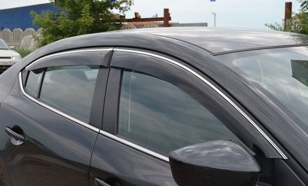 Дефлекторы Cobra Tuning (хром.молдинг) для окон Haval F7 2019-2026. Артикул H60519CR