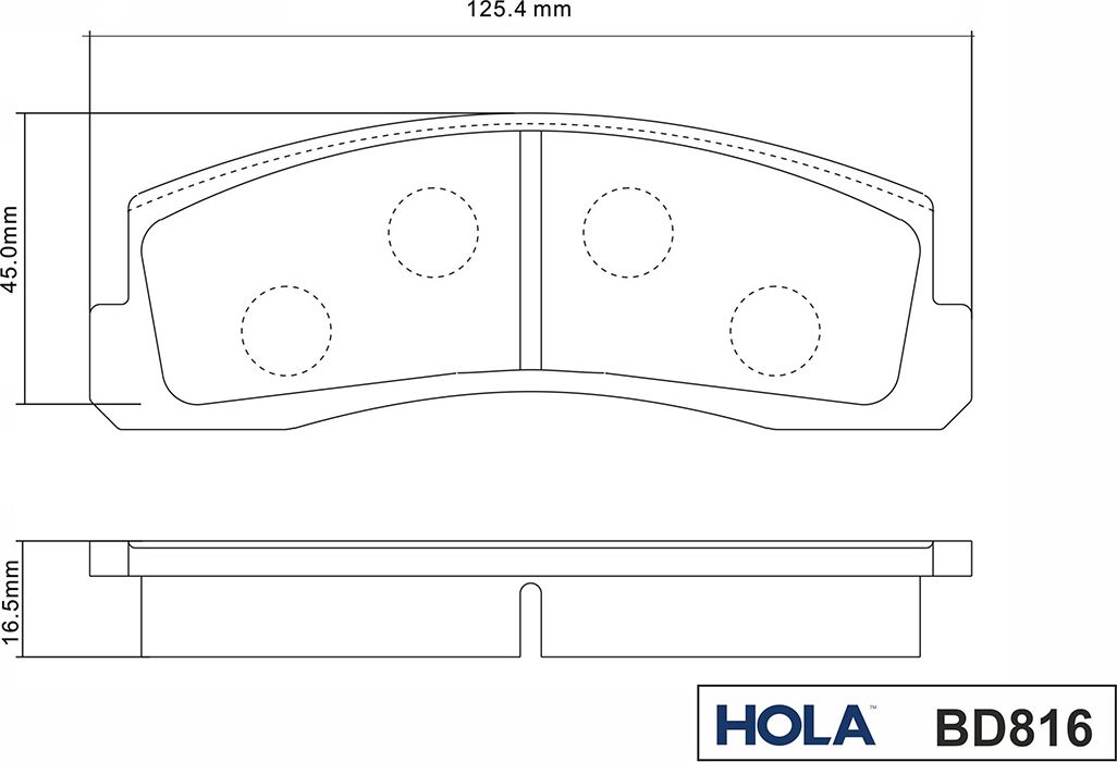 Тормозные колодки HOLA. Артикул BD816