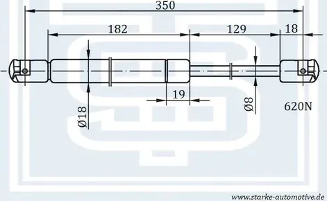 Амортизатор крышки багажника (Starke). Артикул 184066