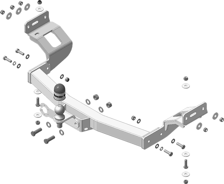 Фаркоп Мотодор оцинкованный для Mitsubishi Pajero Sport III рестайлинг 2021-2026. Артикул 91313-FE