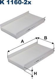 Салонный фильтр Filtron. Артикул K 1160-2x