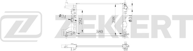 Радиатор охлаждения двигателя Zekkert (алюминий) для Chevrolet Cruze I 2009-2015. Артикул MK-1645