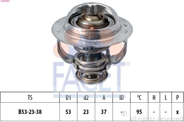 Термостат Facet Made in Italy - OE Equivalent. Артикул 7.8742S