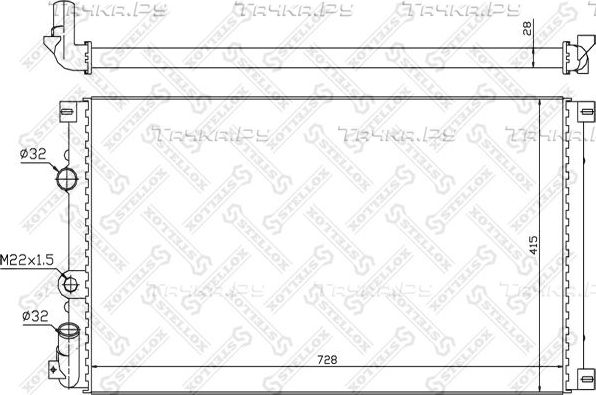Радиатор охлаждения двигателя Stellox для Renault Master II 1998-2010. Артикул 10-26179-SX