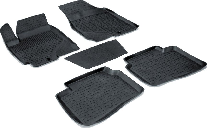 Коврики резиновые Seintex с высоким бортиком для салона Kia Cerato II 2009-2013. Артикул 01482