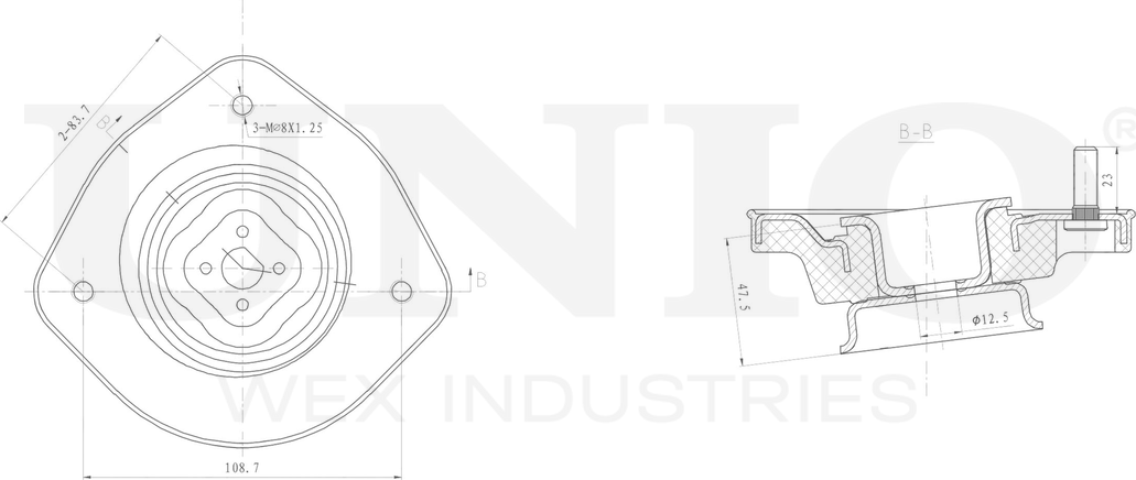 Опора амортизационной стойки (Unio). Артикул RMP-13139
