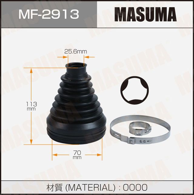 Пыльник ШРУСа MASUMA MF-2913 (пластик) + спецхомут Masuma. Артикул MF2913