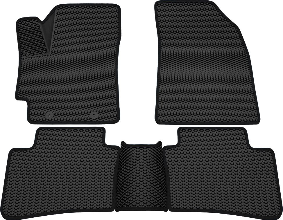 Коврики Rezkon 3D EVA Ромб резиновые для салона Hyundai Creta II 2021-2026 Черный кант. Артикул 9220065201