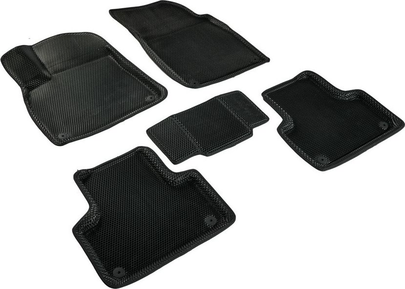Коврики Seintex 3D EVA Соты для салона Audi Q7 II 2015-2026 ЧЕРНЫЕ. Артикул 98841