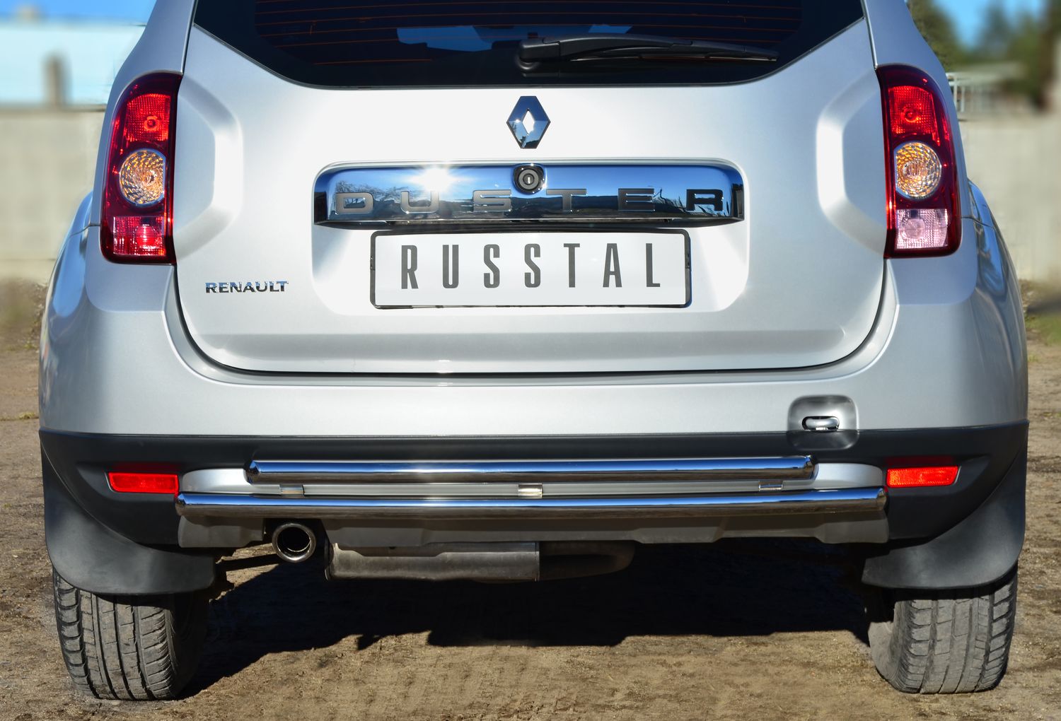 Защита RusStal заднего бампера d42(дуга) d42(дуга) для Renault Duster 4WD I 2010-2020. Артикул RD4Z-001542