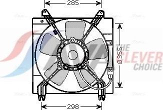 Вентилятор радиатора двигателя AVA левый для Daewoo Lacetti 2004-2010. Артикул DW7509