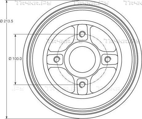Тормозной барабан TRW задний для Renault Sandero II 2007-2026. Артикул DB4214MR