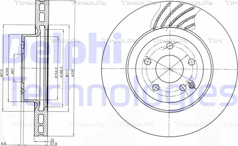 Тормозной диск Delphi. Артикул BG3877