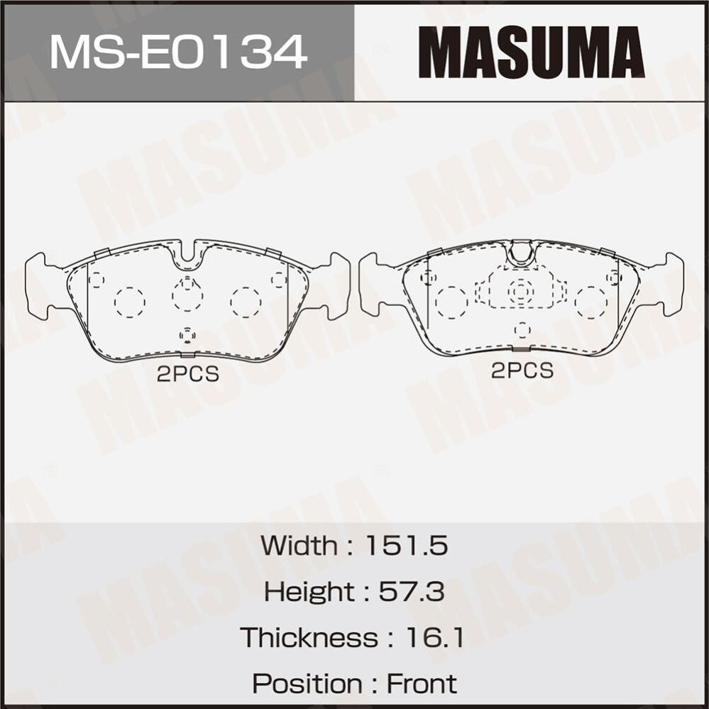 Колодки дисковые MASUMA, PN0010 front. Артикул MSE0134