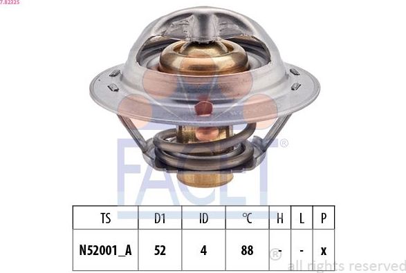 Термостат Facet Made in Italy - OE Equivalent для Hyundai Pony X2 1989-1995. Артикул 7.8232S