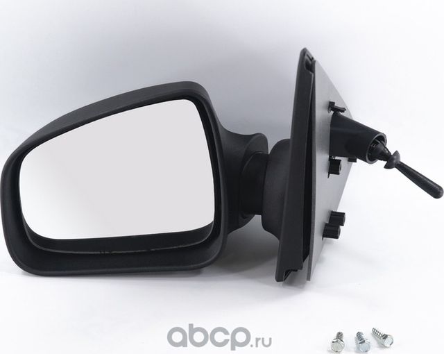 Зеркало боковое RENAULT Logan 2/Sandero 2014 тросовое с НАКЛАДКОЙ ЛЕВОЕ в коробк (Грандриалавто). Артикул GR01117