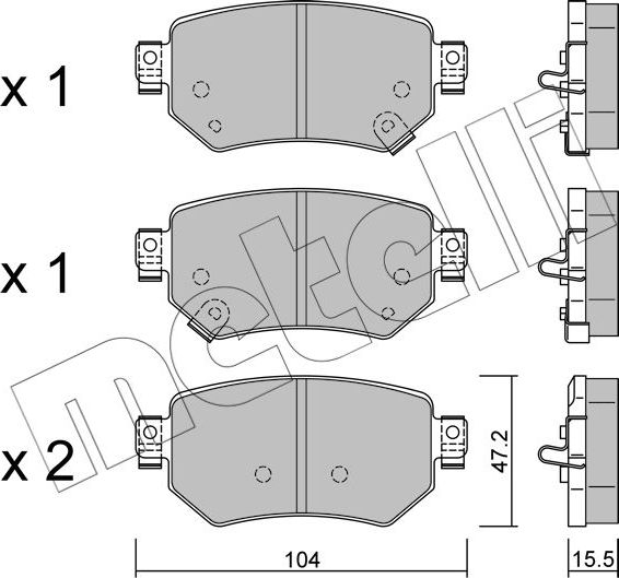 Тормозные колодки Metelli задние для Mazda 6 III (GJ) 2012-2026. Артикул 22-1159-0
