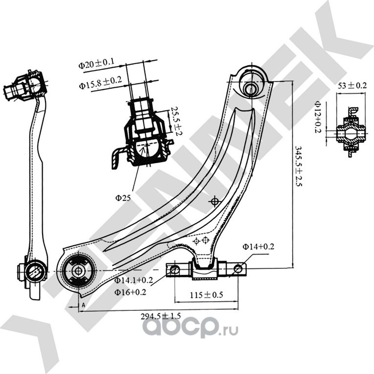 РЫЧАГ ПЕРЕДНИЙ НИЖНИЙ ЛЕВЫЙ NISSAN QASHQAI J10 07>, RENAULT KOLEOS 08 (Zennek). Артикул DCA0169