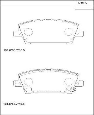 Тормозные колодки Asimco передние для Honda Civic VIII 2005-2011. Артикул KD1510