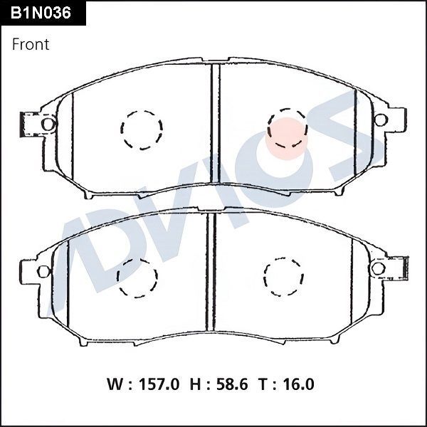 Тормозные колодки Advics. Артикул B1N036