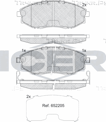 Тормозные колодки Icer передние для Chevrolet Epica I 2005-2012. Артикул 182336