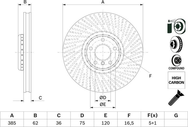 Тормозной диск Bosch. Артикул 0 986 479 E25