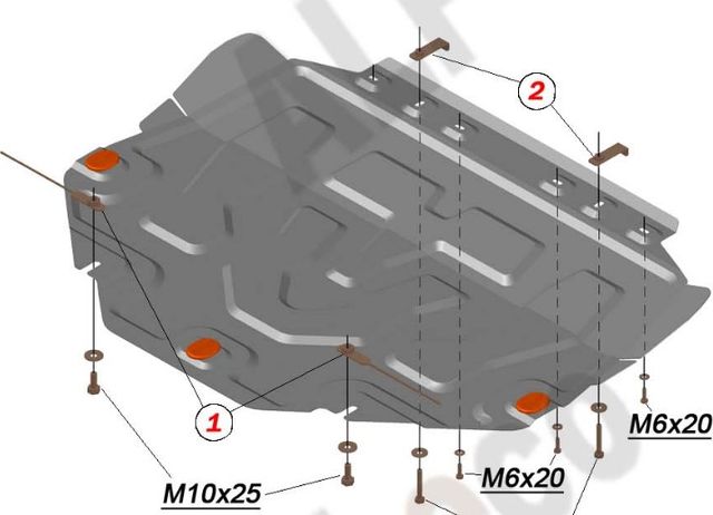 Защита алюминиевая Alfeco для картера и КПП Mazda CX-9 II 2016-2026. Артикул ALF.13.07al