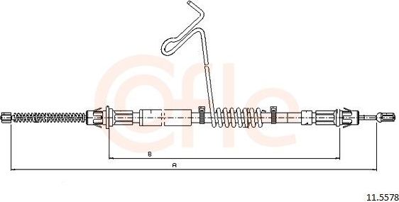 Трос ручника (тросик ручного тормоза) Cofle. Артикул 11.5578