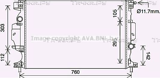Радиатор охлаждения двигателя AVA. Артикул FD2641