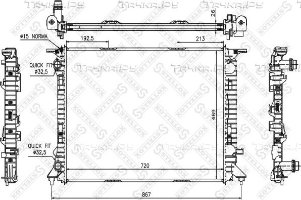 Радиатор охлаждения двигателя Stellox. Артикул 10-25524-SX