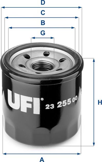 Масляный фильтр UFI. Артикул 23.255.00