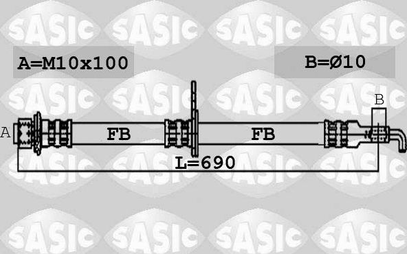Тормозной шланг Sasic. Артикул 6606101