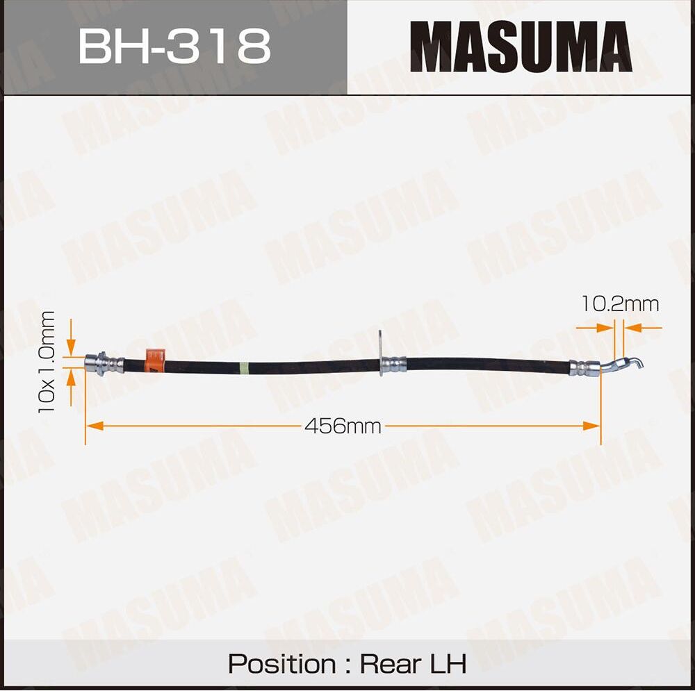 Шланг тормозной masuma t- /rear/ corona, carina,. Артикул BH318