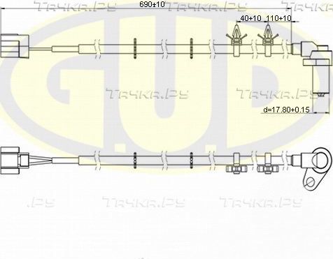 Датчик ABS G.U.D. задний правый для Daewoo Lanos 1997-2008. Артикул GABS02603