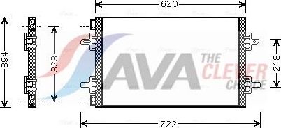 Радиатор кондиционера (конденсатор) AVA (алюминий). Артикул RTA5294