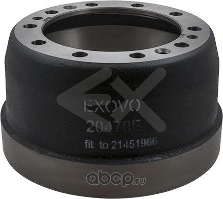 барабан тормозной 410x200 410x175/199 H=260.5 d=282/335 n10x28 Volvo FH/FL/FM 10 (Exovo). Артикул 20470E