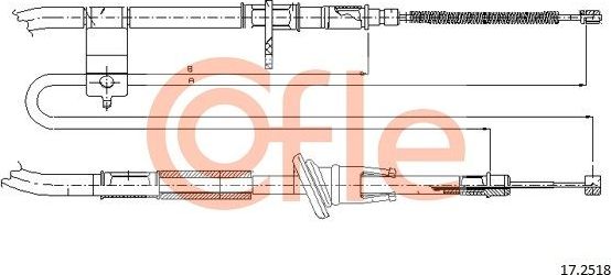 Трос ручника (тросик ручного тормоза) Cofle. Артикул 92.17.2518