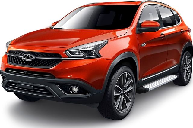 Пороги алюминиевые Rival Silver для Chery Tiggo 7 2019-2020. Артикул F180AL.0905.1