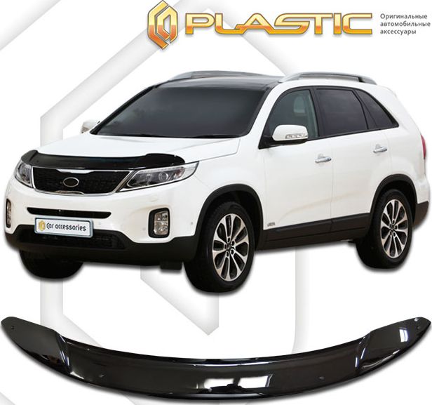 Дефлектор СА Пластик для капота (Classic черный) Kia Sorento II рестайлинг 2012-2026. Артикул 2010010107963
