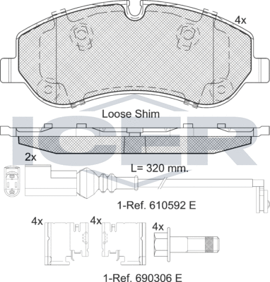 Тормозные колодки Icer. Артикул 142119