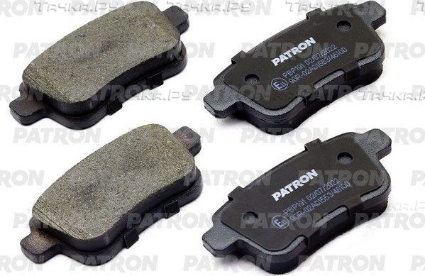 Тормозные колодки Patron задние для Renault Kangoo I 2005-2009. Артикул PBP191