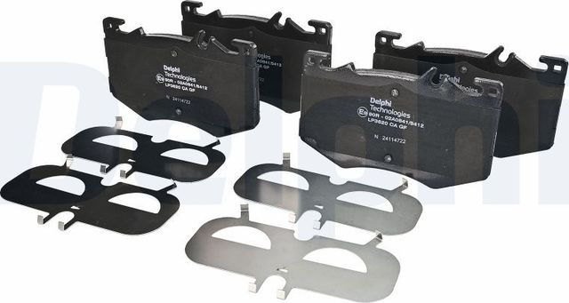 Тормозные колодки Delphi (Low-Metallic) передние для Mercedes-Benz GLA II (H247) 2020-2026. Артикул LP3620