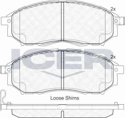 Тормозные колодки Icer. Артикул 181876