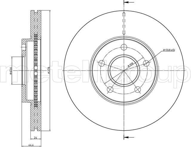 Тормозной диск Metelli. Артикул 23-0760C