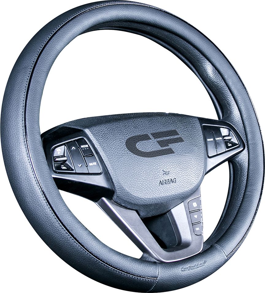 Оплётка на руль CarFashion Tiltan (размер M, экокожа, цвет ЧЕРНЫЙ/ЧЕРНЫЙ). Артикул 31434