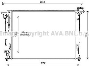 Радиатор охлаждения двигателя AVA. Артикул HY2283