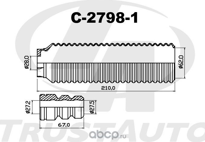 Защитный комплект амортизатора ТА (Trustauto). Артикул C27981
